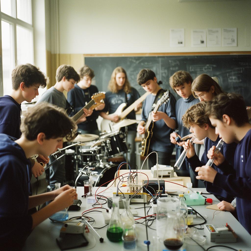 Students collaborating on a hands-on project