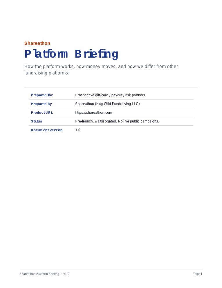 Shareathon platform briefing — page 1